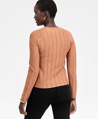 I.n.c. International Concepts Women's Button-Trim Pointelle Sweater, Macy's Exclusive