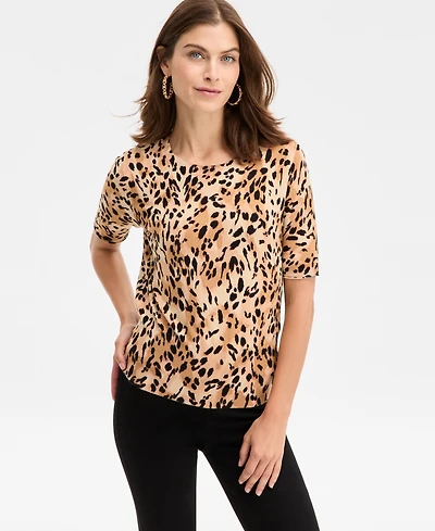 I.n.c. International Concepts Women's Elbow-Sleeve Crewneck Sweater, Macy's Exclusive