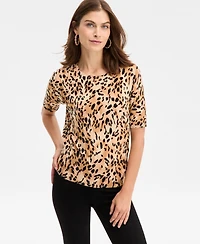 I.n.c. International Concepts Women's Elbow-Sleeve Crewneck Sweater, Macy's Exclusive