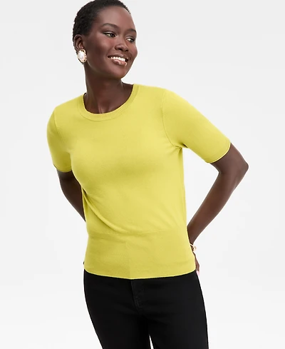 I.n.c. International Concepts Women's Elbow-Sleeve Crewneck Sweater, Macy's Exclusive