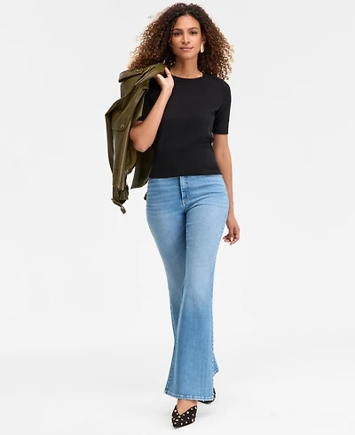 I.n.c. International Concepts Women's Elbow-Sleeve Crewneck Sweater, Macy's Exclusive