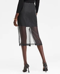 I.n.c. International Concepts Women's Sheer-Hem Midi Skirt, Macy's Exclusive