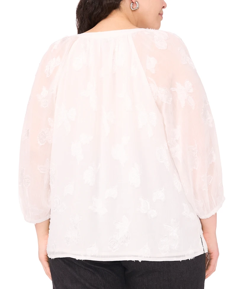 Vince Camuto Plus Raglan-Sleeve V-Neck Blouse