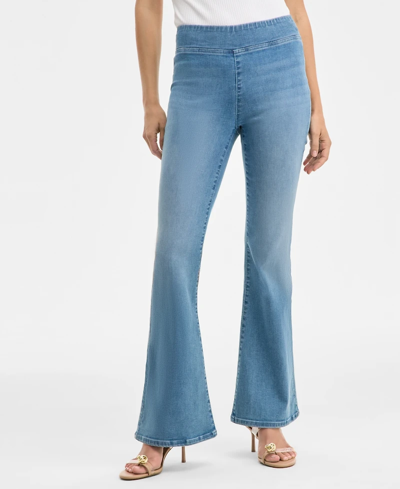 I.n.c. International Concepts Women's High-Rise Pull-On Flare-Leg Jeans, Macy's Exclusive