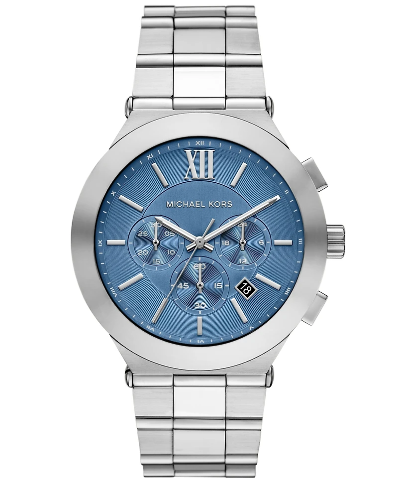 Michael Kors Men's Billie Chronograph Silver-Tone Stainless Steel Watch, 44mm