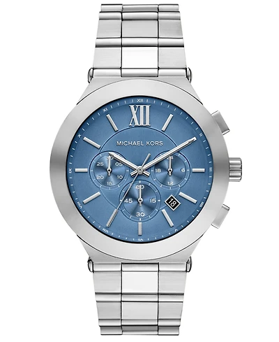 Michael Kors Men's Billie Chronograph Silver-Tone Stainless Steel Watch, 44mm
