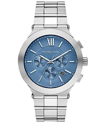 Michael Kors Men's Billie Chronograph Silver-Tone Stainless Steel Watch, 44mm