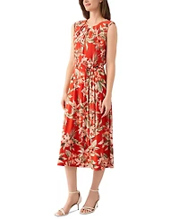 Kasper Printed Tie-Waist Midi Dress, Regular & Petite Sizes