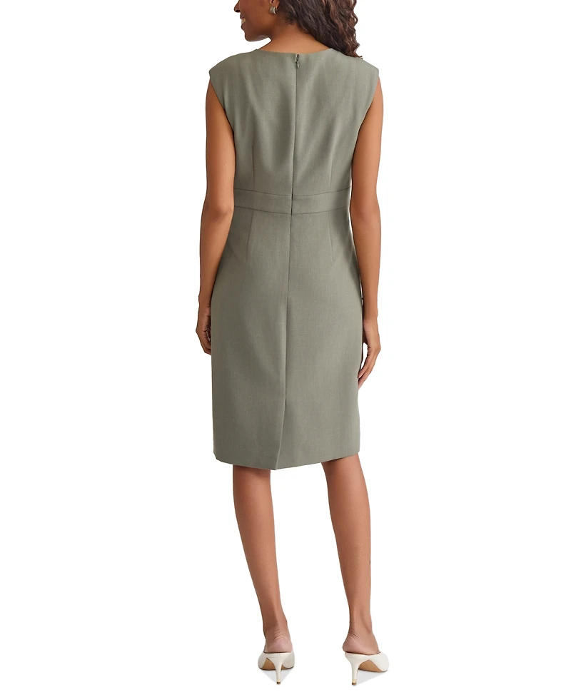 Kasper Women's Crewneck Sleeveless Sheath Dress, Regular & Petite