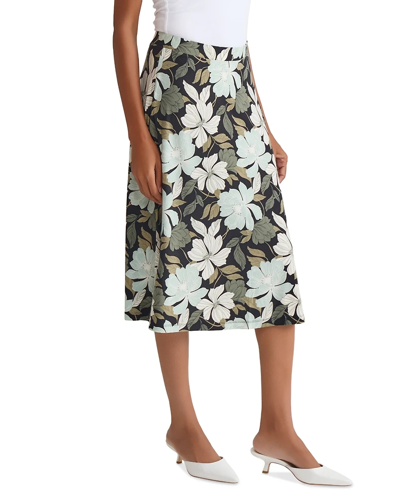 Kasper Women's Printed Pull-On Midi Skirt