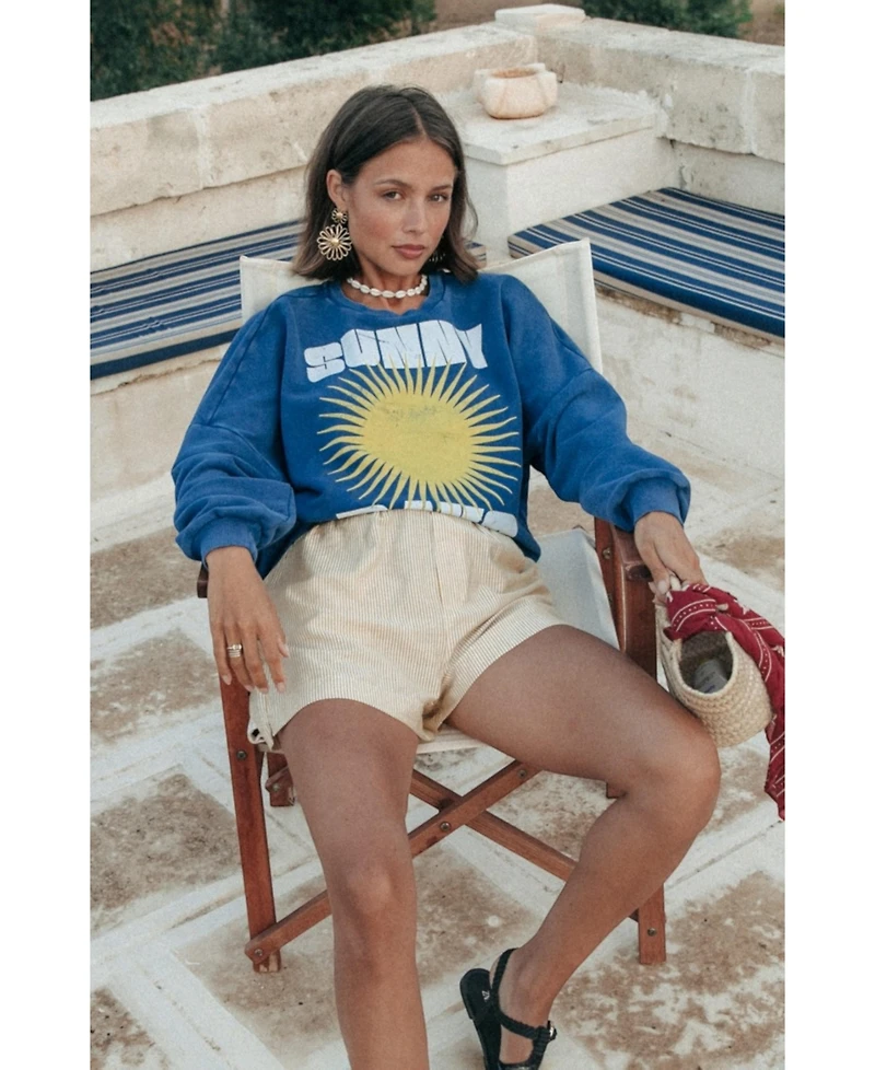 Colourful Rebel Women's Sunny Days Acid Wash Dropped Shoulder Sweat