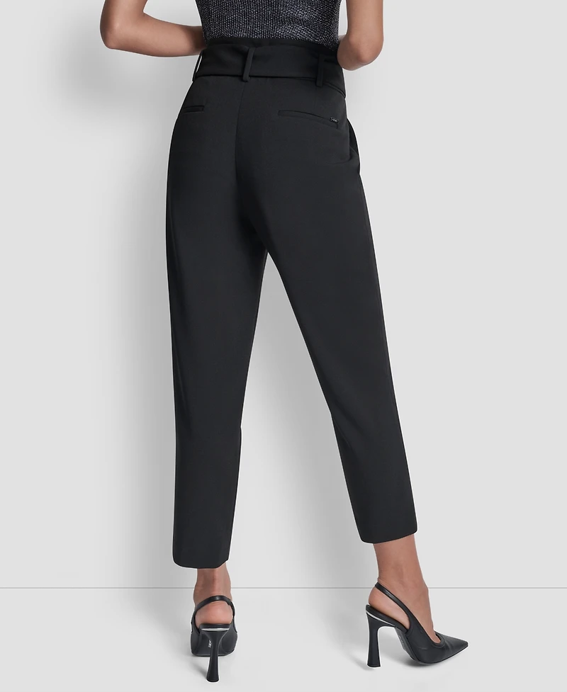 Dkny Women's Tie-Waist High-Rise Straight-Fit Pants