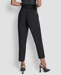 Dkny Women's Tie-Waist High-Rise Straight-Fit Pants