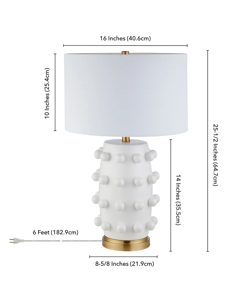 Hudson & Canal Farrington 25.5" Ceramic Table Lamp with Fabric Shade