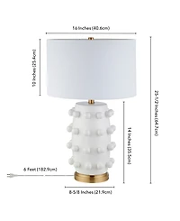 Hudson & Canal Farrington 25.5" Ceramic Table Lamp with Fabric Shade
