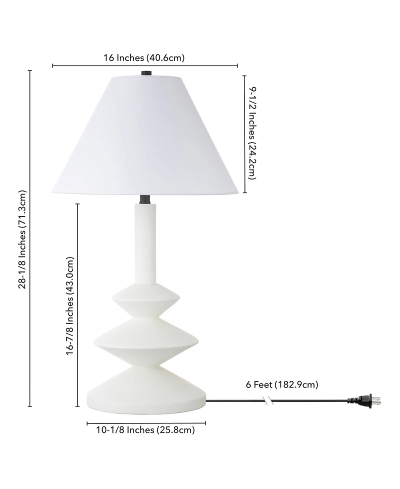 Hudson & Canal Abilene 28" Resin Triple Gourd Lamp with Fabric Shade