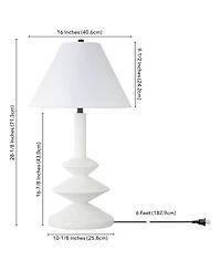 Hudson & Canal Abilene 28" Resin Triple Gourd Lamp with Fabric Shade