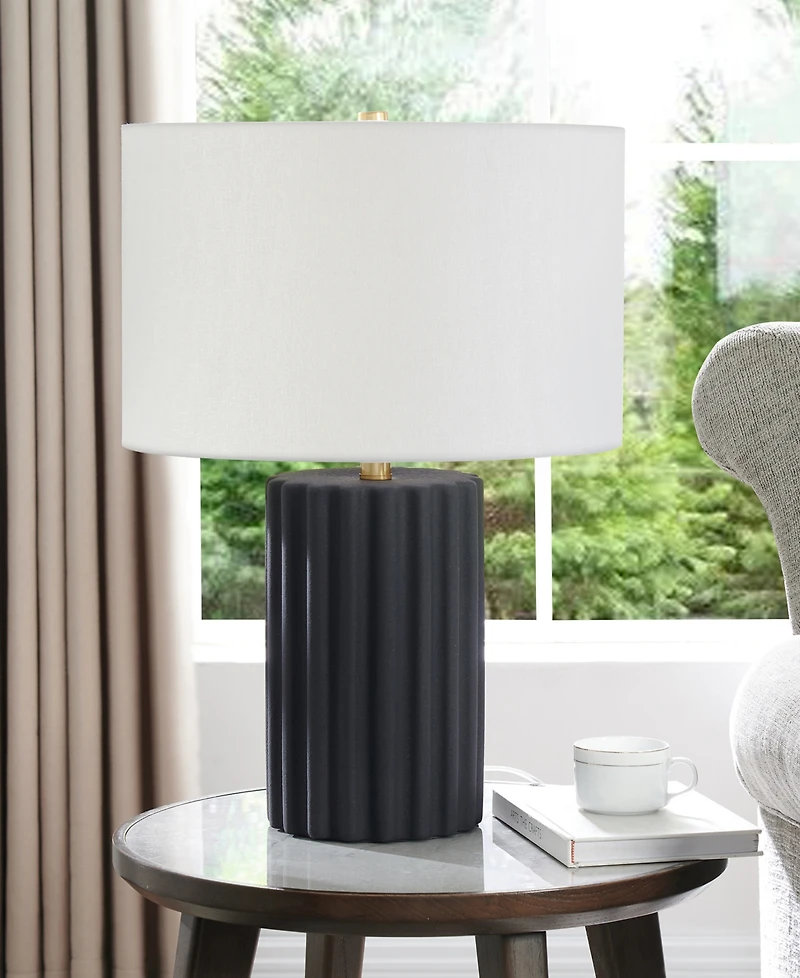 Hudson & Canal Seren 23" Ceramic Table Lamp with Fabric Shade