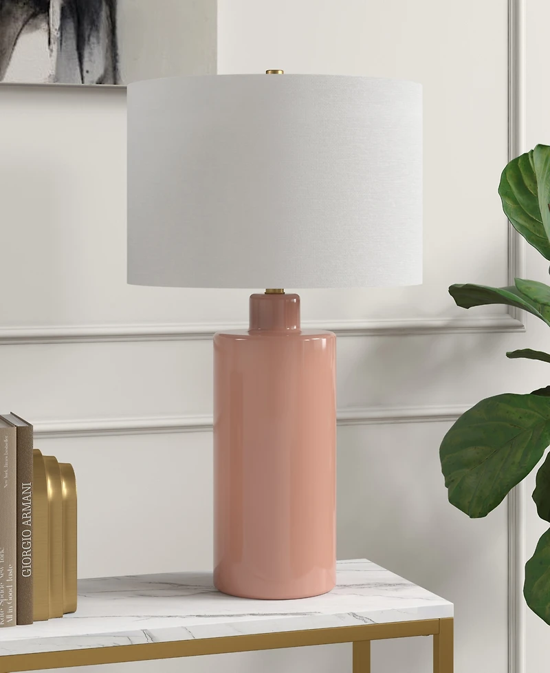 Hudson & Canal Selina 25" Ceramic Table Lamp with Fabric Shade
