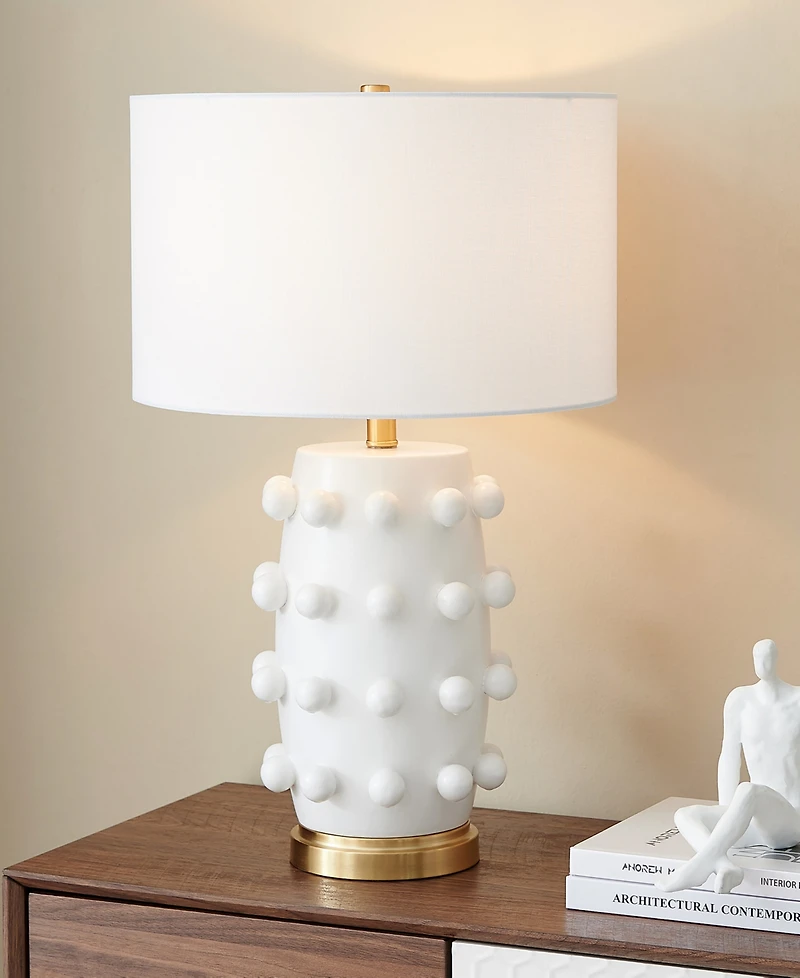 Hudson & Canal Farrington 25.5" Ceramic Table Lamp with Fabric Shade