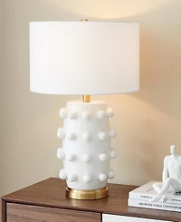 Hudson & Canal Farrington 25.5" Ceramic Table Lamp with Fabric Shade