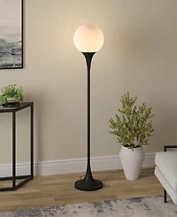 Hudson & Canal Mahdi 70" Metal Torchiere Floor Lamp with Glass Shade