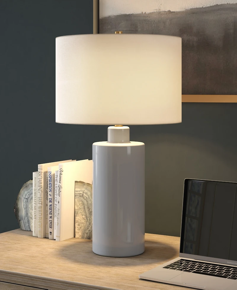 Hudson & Canal Selina 25" Ceramic Table Lamp with Fabric Shade