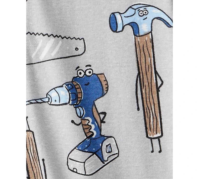 Carter's Baby Boys Construction-Print 100% Cotton Long-Sleeve Snug-Fit 1-Piece Footed Pajamas