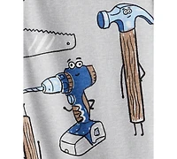 Carter's Baby Boys Construction-Print 100% Cotton Long-Sleeve Snug-Fit 1-Piece Footed Pajamas
