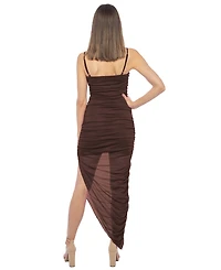 Jump Juniors' Embellished Sleeveless Asymmetrical Bodycon Long Dress