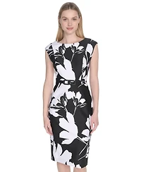 Calvin Klein Women's Short-Sleeve Scuba Midi Dress
