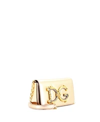Pre-Owned Dolce & Gabbana Mini Dg Girls Flap Bag Embellished Leather