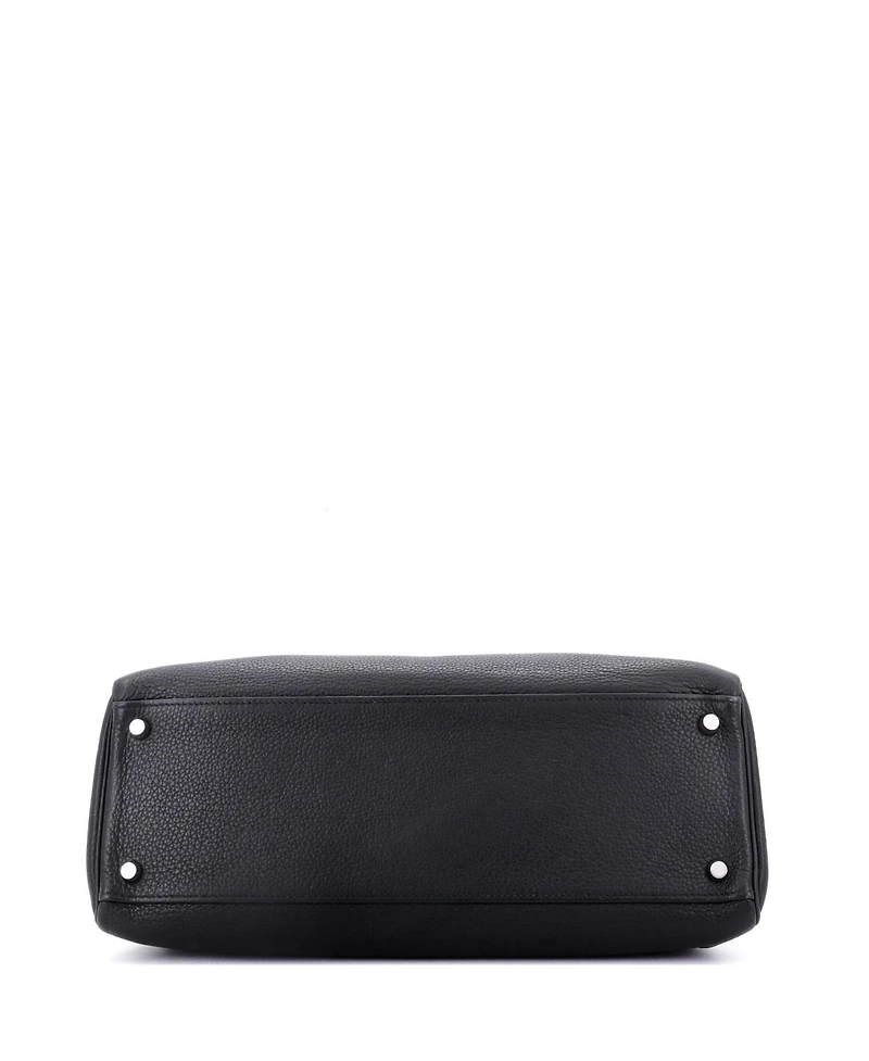 Pre-Owned Hermes Kelly Handbag Clemence with Palladium Hardware
