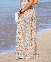 Cupshe Women's Peach Season Floral Pants