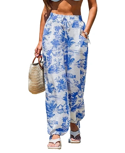 Cupshe Women's Coastal Drive Tropical Pants