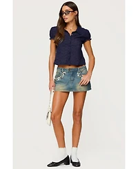 Edikted Women's Lanie Eyelet Tailored Button Up Shirt