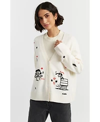 Chinti & Parker Women's Wool Cashmere Peanuts Poker Cardigan