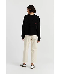 Chinti & Parker Women's Wool Cashmere Snoopy Cable Sweater