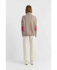 Chinti & Parker Women's Wool Cashmere Elbow Patch Rollneck Sweater