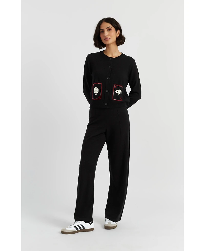 Chinti & Parker Women's Wool Cashmere Snoopy Charlie Brown Cardigan