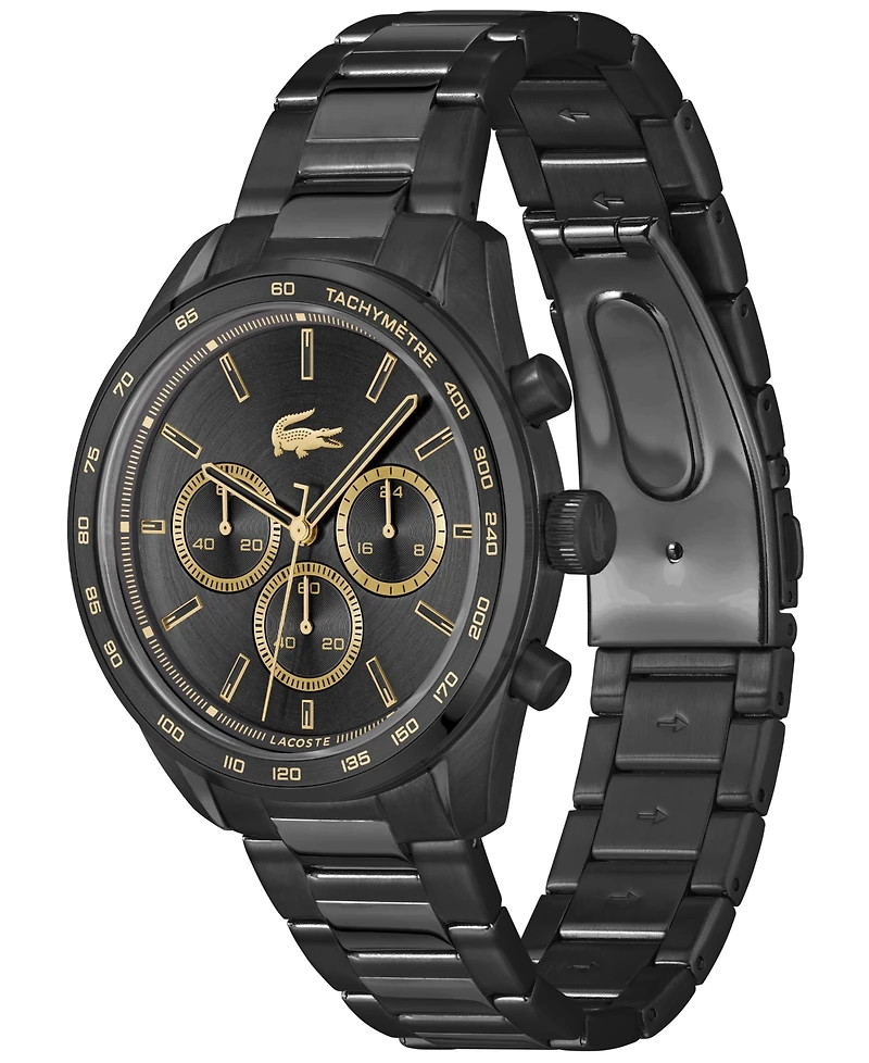 Lacoste Men's Boston Black Ionic Plated Stainless Steel Bracelet Watch, 42mm