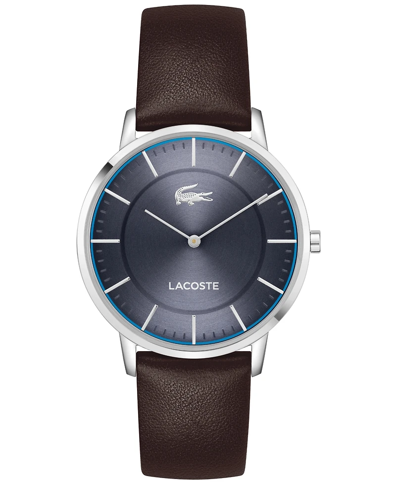 Lacoste Men's Crocorigin Brown Leather Strap Watch, 40.5mm
