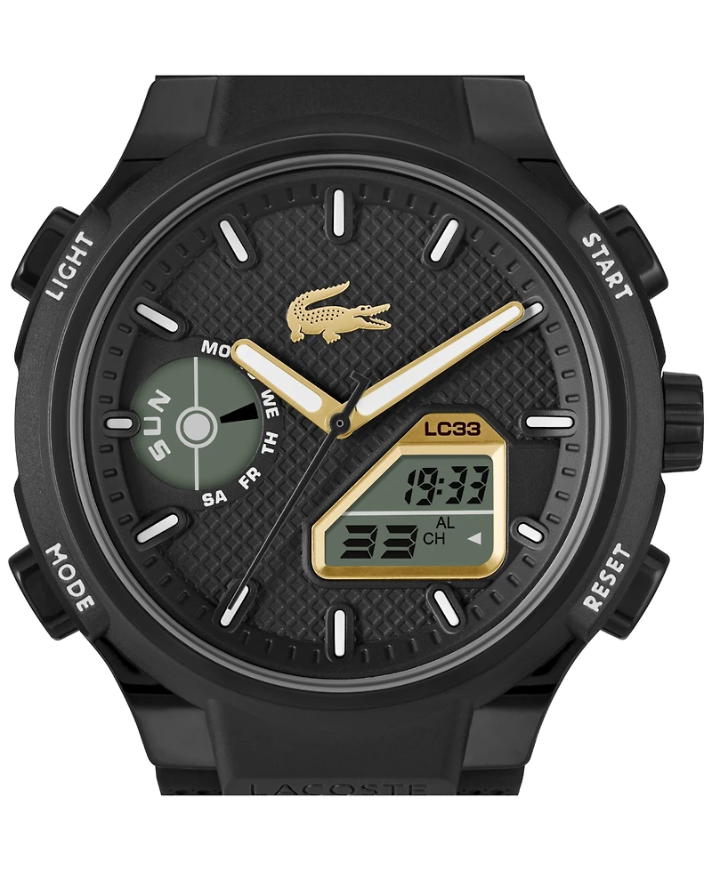 Lacoste Men's LC33 Black Silicone Strap Watch