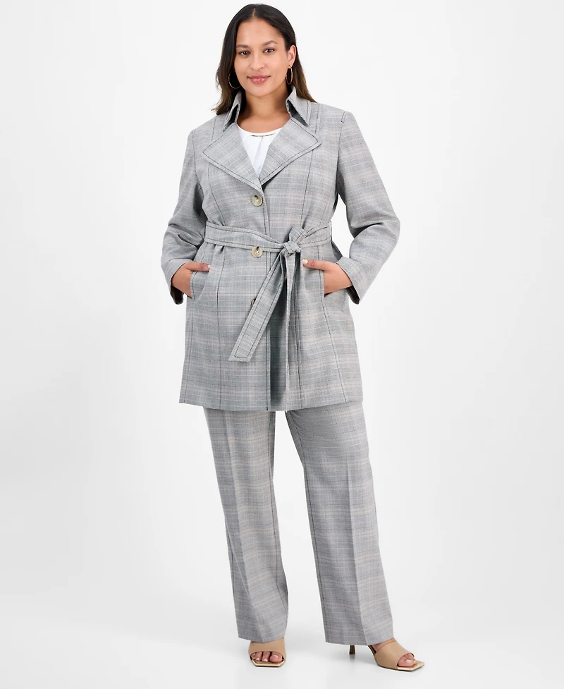 Kasper Plus Plaid Jacket