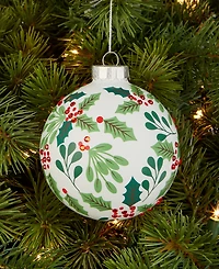 Holiday Lane Christmas Cheer Glass Holly Ball Ornament, Macy's Exclusive