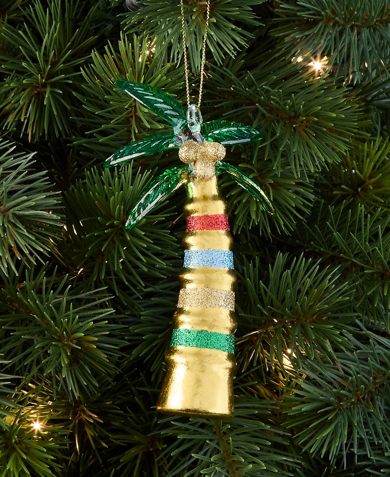 Holiday Lane Hawaii Glass Glittered Palm Tree Ornament, Macy's Exclusive