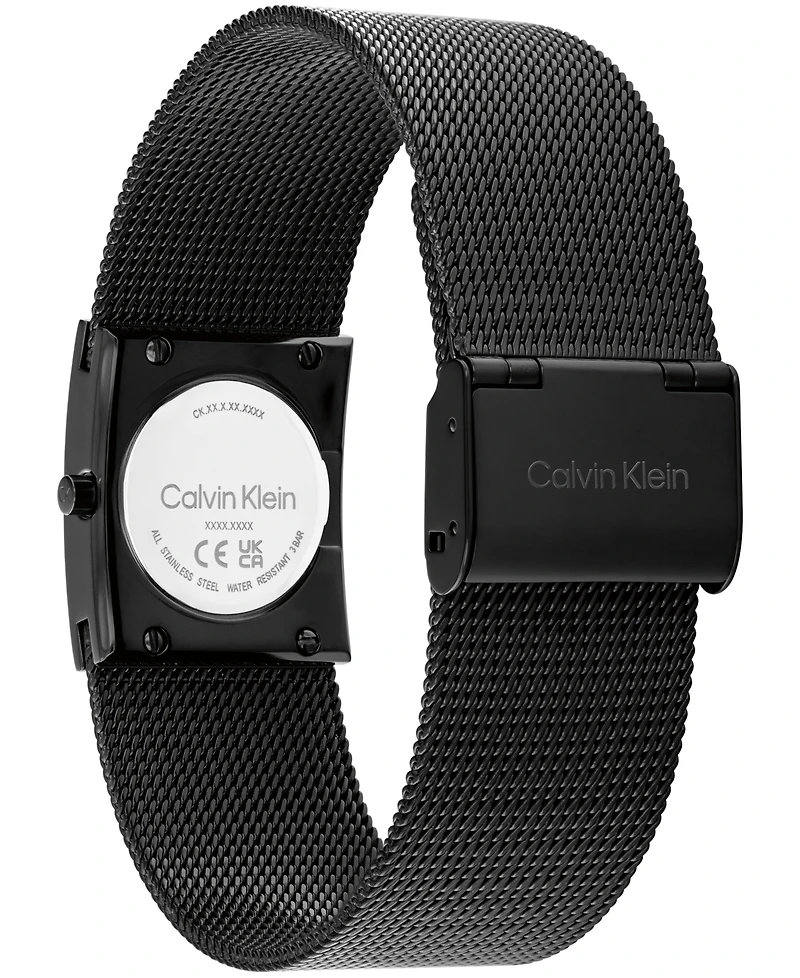 Calvin Klein Women's Ck Pulse Black Ip Stainless Steel Mesh Bracelet Watch 21.5mm
