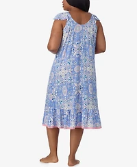 Ellen Tracy Plus Size Short Sleeve Midi Nightgown