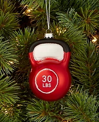 Holiday Lane Sports Glass Kettlebell Ornament, Macy's Exclusive