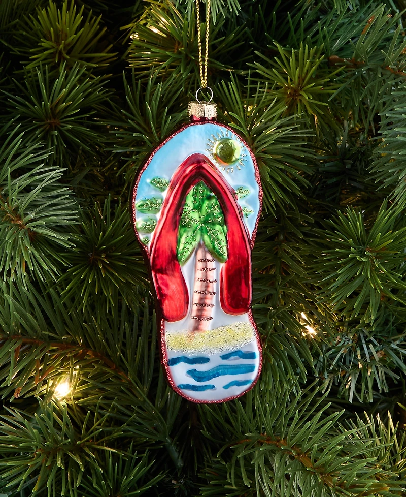 Holiday Lane Florida Glass Beach Flip-Flop Ornament, Macy's Exclusive